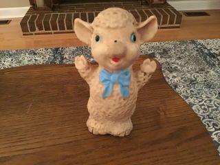 Vintage Large Rubber 6” Lamb Baby Sheep Squeak Squeaker Toy - Unmarked Rare