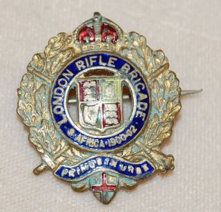 London Rifle Brigade Gilt & Enamel Sweetheart Pin/ Lapel Badge