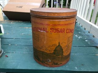 Large Vintage 1920s - 30s National Sugar Ice Cream Cones Can White House Soda Shop