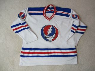 Vintage Grateful Dead Hockey Jersey Adult Extra Large White Concert Tour 90s