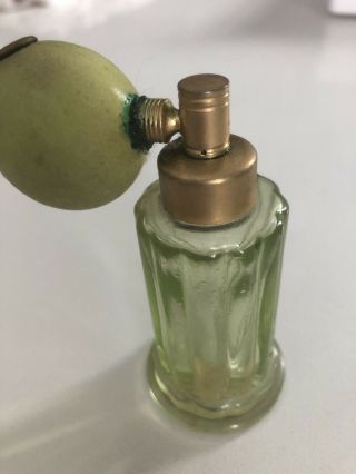 Antique Devilbiss Perfume Bottle Atomizer Green Glass
