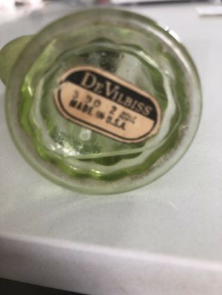 Antique Devilbiss Perfume Bottle Atomizer Green glass 3