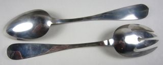 Antique 1860 Crosby & Morse Hand Engraved Sterling Serving Spoon Fork 3.  7 - ozt 4