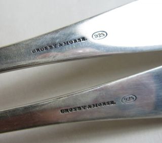 Antique 1860 Crosby & Morse Hand Engraved Sterling Serving Spoon Fork 3.  7 - ozt 5