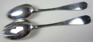 Antique 1860 Crosby & Morse Hand Engraved Sterling Serving Spoon Fork 3.  7 - ozt 6