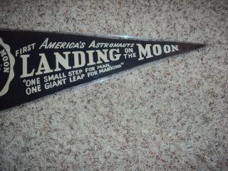 Apollo 11 First Moon Landing VINTAGE FELT Pennant 1969 50th Anniversary NASA Wow 2