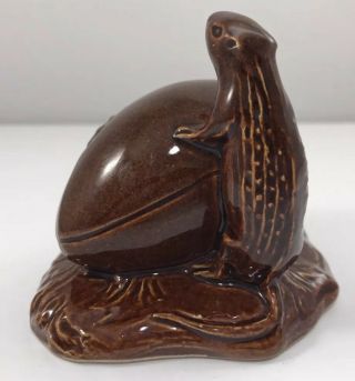 Red Wing Pottery Gopher On A Football Marked On Bottom Vintage 1939 Minnesota