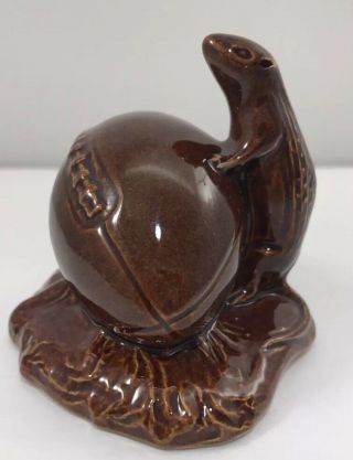 Red Wing Pottery Gopher on a Football Marked on Bottom Vintage 1939 Minnesota 5