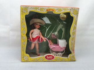 1966 Extremely Rare Barbie Vtg.  " Tutti " Boxed Set Walkin`my Dolly 3552 Box