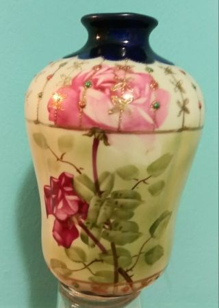 Antique Nippon Vase Roses 