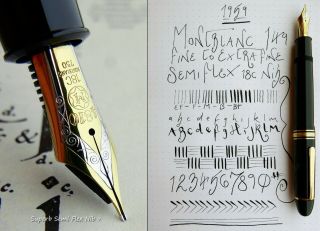 Montblanc 149 Fountain Pen 1959 - 60.  18C F Flex Nib.  Serviced.  Rare 8