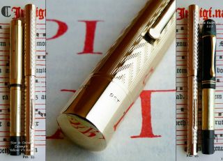 Mabie Todd Swan York Solid Gold Fountain Pen 1920.  14C M Flex Nib.  RARE 3