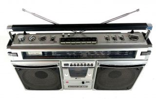 Minty VTG 1980s Sharp Ghettoblaster Boombox Radio Cassette Player GF - 8585 FM/SW1 4