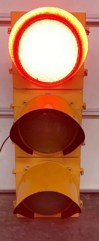 Vintage TRAFFIC SIGNAL Light Red Yellow Green 41” Aluminum 8