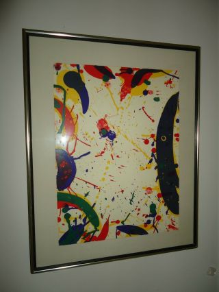 SAM FRANCIS RARE 1964 LITHOGRAPH,  Blue Bones,  Pencil signed.  No longer framed 2