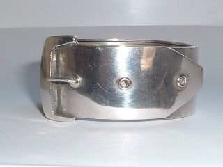 Antique Victorian Silver Buckle Bangle Bracelet C1900