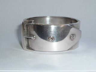 Antique Victorian Silver Buckle Bangle Bracelet c1900 3