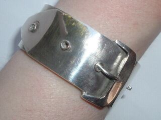 Antique Victorian Silver Buckle Bangle Bracelet c1900 4