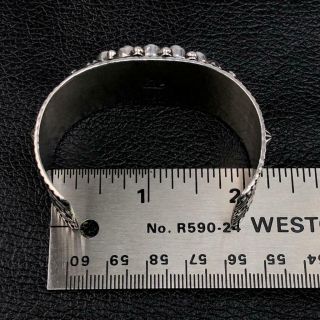 Vintage hallmarked Navajo sterling silver turquoise cuff bracelet 45.  1 grams 11