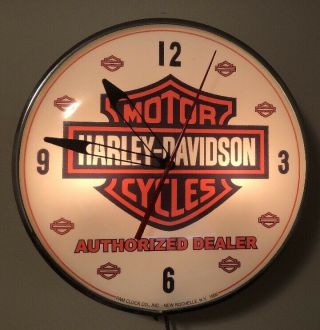 Vintage Rare Harley Davidson 15” Pam Authorized Dealer Clock 10