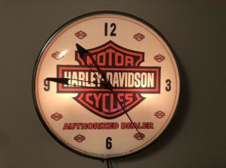 Vintage Rare Harley Davidson 15” Pam Authorized Dealer Clock