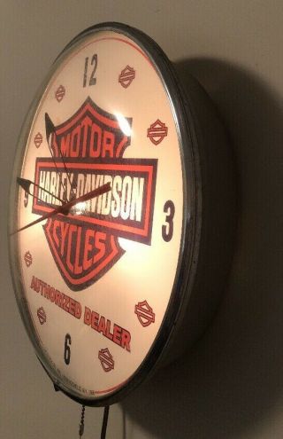 Vintage Rare Harley Davidson 15” Pam Authorized Dealer Clock 3
