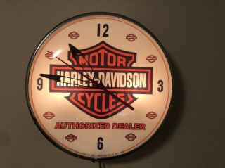 Vintage Rare Harley Davidson 15” Pam Authorized Dealer Clock 4