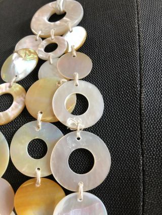 Vintage MONIES Mother of Pearl Shell Link Necklace 6