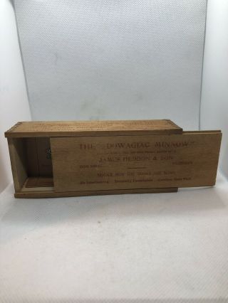 RARE HEDDON DOWAGIAC MINNOW “The Dowagiac Minnow” In Wood Box No.  101 12