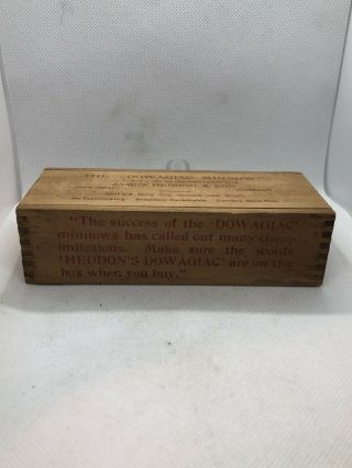 RARE HEDDON DOWAGIAC MINNOW “The Dowagiac Minnow” In Wood Box No.  101 3
