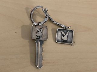 Old Vtg Playboy Club Key With Matching Key Chain BL423 2