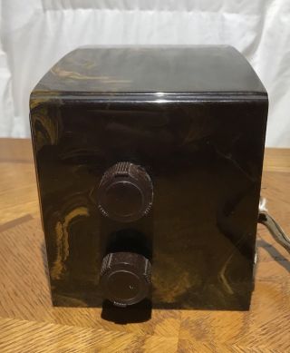 Vintage Rca Victor Catalin Swirled Bakelite 9x - 4 Mini Radio NOS 3