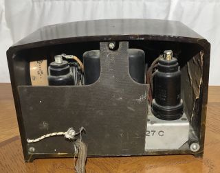 Vintage Rca Victor Catalin Swirled Bakelite 9x - 4 Mini Radio NOS 4