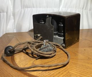 Vintage Rca Victor Catalin Swirled Bakelite 9x - 4 Mini Radio NOS 6