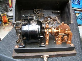 Antique Electric Telegraph Realated Generator,  With A 48 Volt Motor & Oak Case