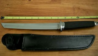 Htf Cold Steel Vintage Tanto 9 " Fixed Blade Knife W/ Sheath