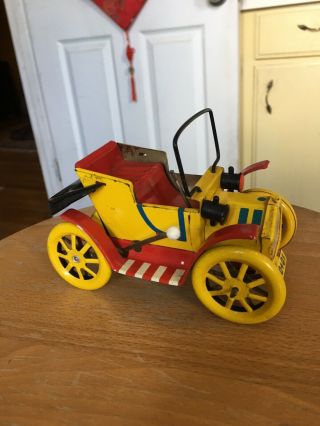 Vintage Tin Toy Wind Up Jalopy Car Made In Japan