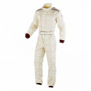 Omp Le Mans Vintage Cream Nomex Race Suit Fia 8856 - 2000 Approved