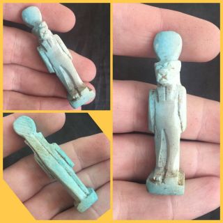 Rare Ancient Egyptian Blue Faience Isis Amulet,  1069/945 Bc