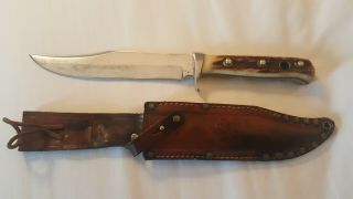 Vintage Puma Pumaster Bowie Knife Germany Bone Handle 6396 W Sheath