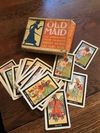 Vintage Old Maid Card Game All Fair Little Black Sambo Incomplete