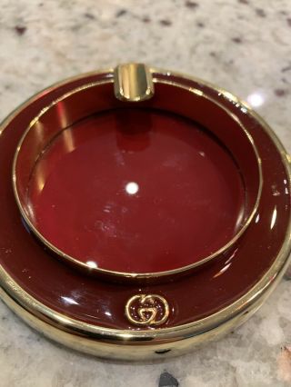 Rare Vintage Gucci Ashtray Maroon With Price Tag