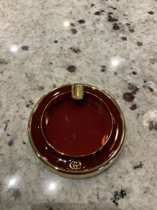 Rare Vintage Gucci Ashtray Maroon with Price Tag 3