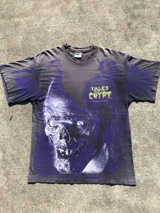 Vintage 1995 Tales From The Crypt Horror Movie Rap Promo All Over 90s T Shirt Xl