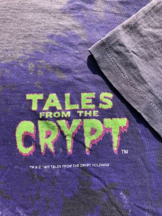 Vintage 1995 Tales From The Crypt Horror Movie Rap Promo All Over 90s T Shirt XL 2