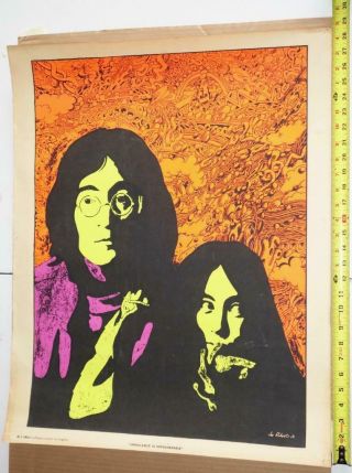 Vintage Blacklight Poster Lennon & Yoko " Innocence Is Invulnerable " Joe Roberts