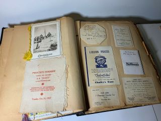 VTG 1930 ' S STEAMSHIP TRAVEL SCRAPBOOK CUBA COCKTAILS BARS MENUS RPPC CARIBBEAN 6