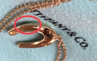 18k Tiffany & Co.  3D Diamond Gold Horseshoe Charm Pendant Necklace Vtg Rare HTF 3