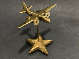 Wwii Trench Art Airplane Model Douglas A - 20 Havoc Brass Star Homefront Bomber