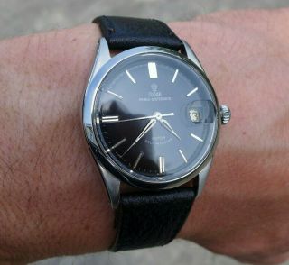 RARE GENTS VINTAGE 1963 GLOSS BLACK DIAL TUDOR PRINCE OYSTERDATE AUTOMATIC 7966 2